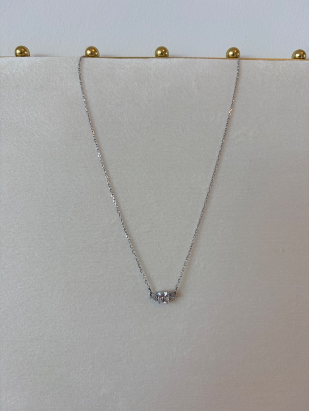 Swarovski Three Stone Crystal Pendant Necklace Adjustable